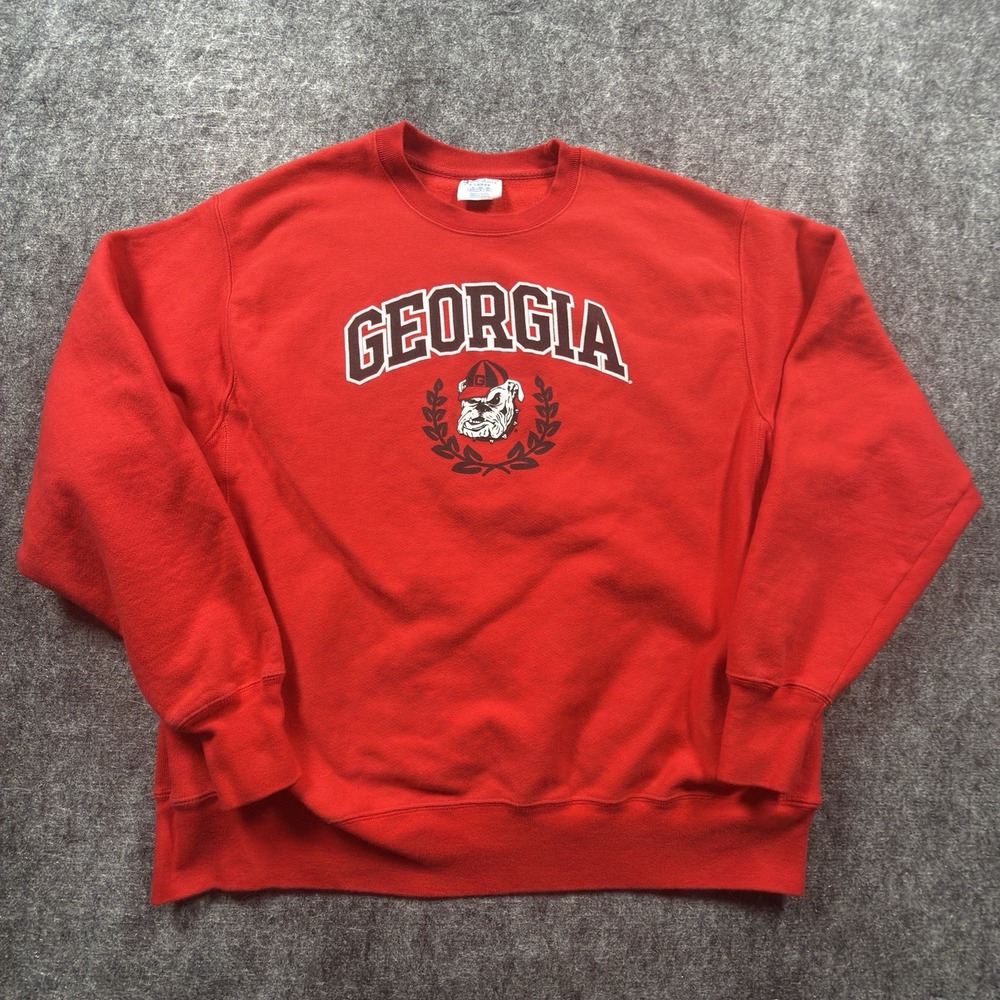 Champion Reverse Weave Sweatshirt Mens XL Red Georgia Bulldogs UGA Crewneck NCAA